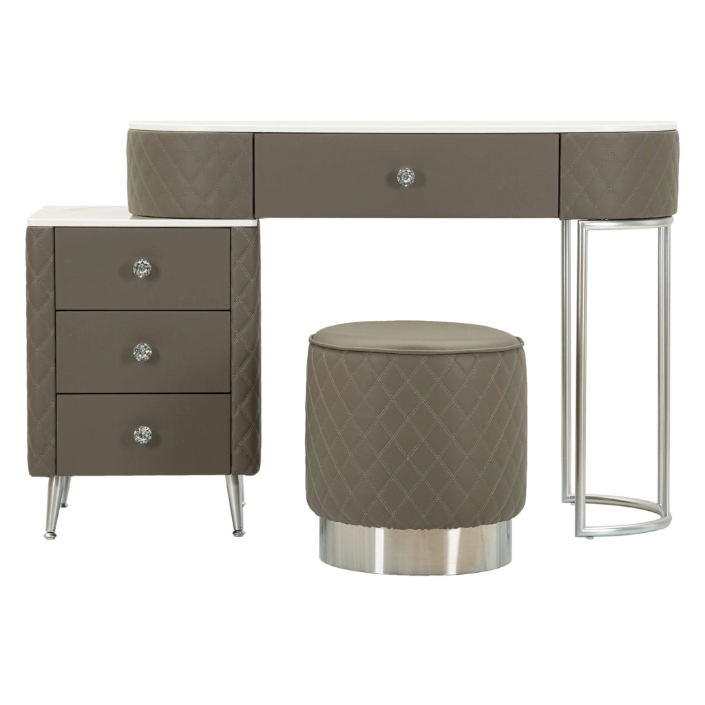 Mobile da Trucco Tafrao, Toeletta 4 Cassetti, 120x40x75h cm Bianco Marmo