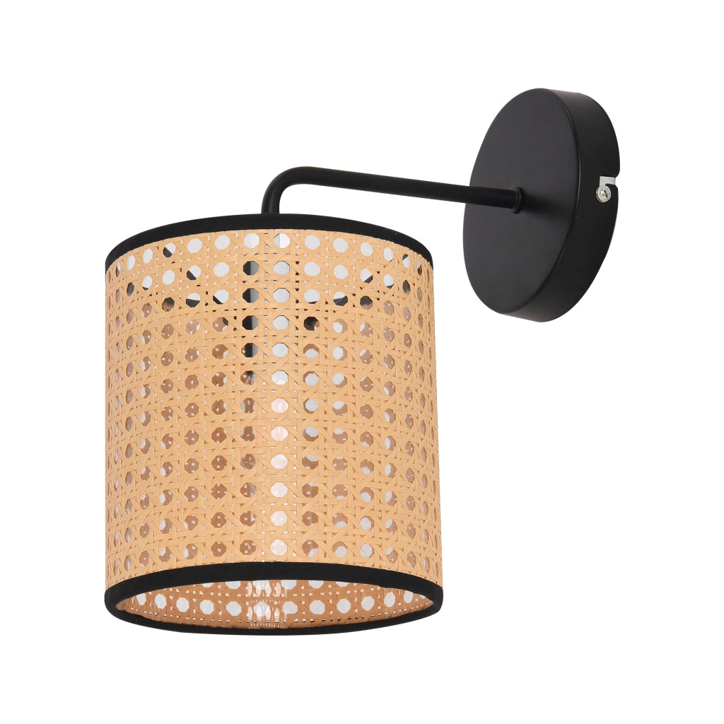 Set di 2 Applique Southend per Interni con Paralume Cilindrico - Nero / Beige lux.pro