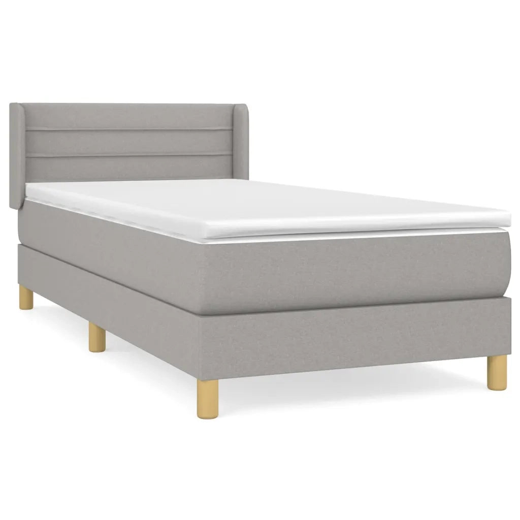 Giroletto a Molle con Materasso-Struttura Letto Grigio Chiaro 90x200 cm Tessuto 160245