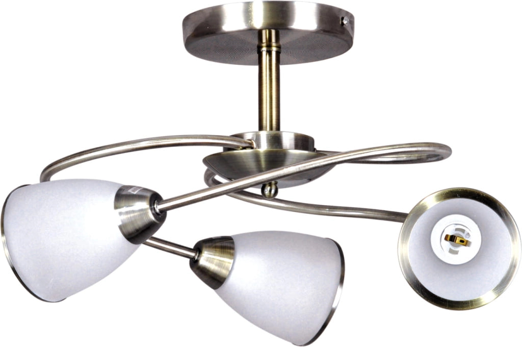 Plafoniera Kaja Plato 3 luci E14 patina bianco 58 cm