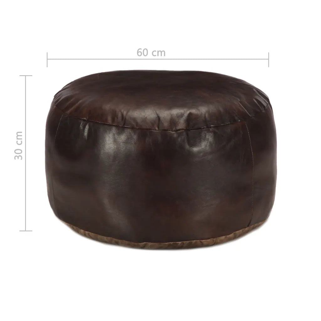 Pouf Marrone Scuro 60x30 cm in Vera Pelle di Capra 248139