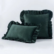Set di 2 cuscini copri in forma di fiore di loto, verde, quadrato, 50 x 50 cm + 35 x 50 cm.