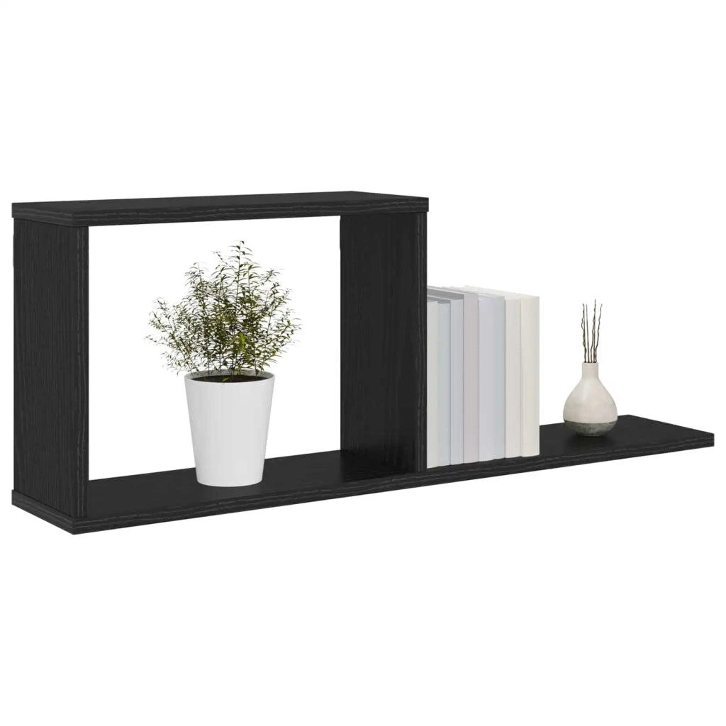 Scaffali flottanti Rovere Nero 80 x 15 x 30 cm 8012318