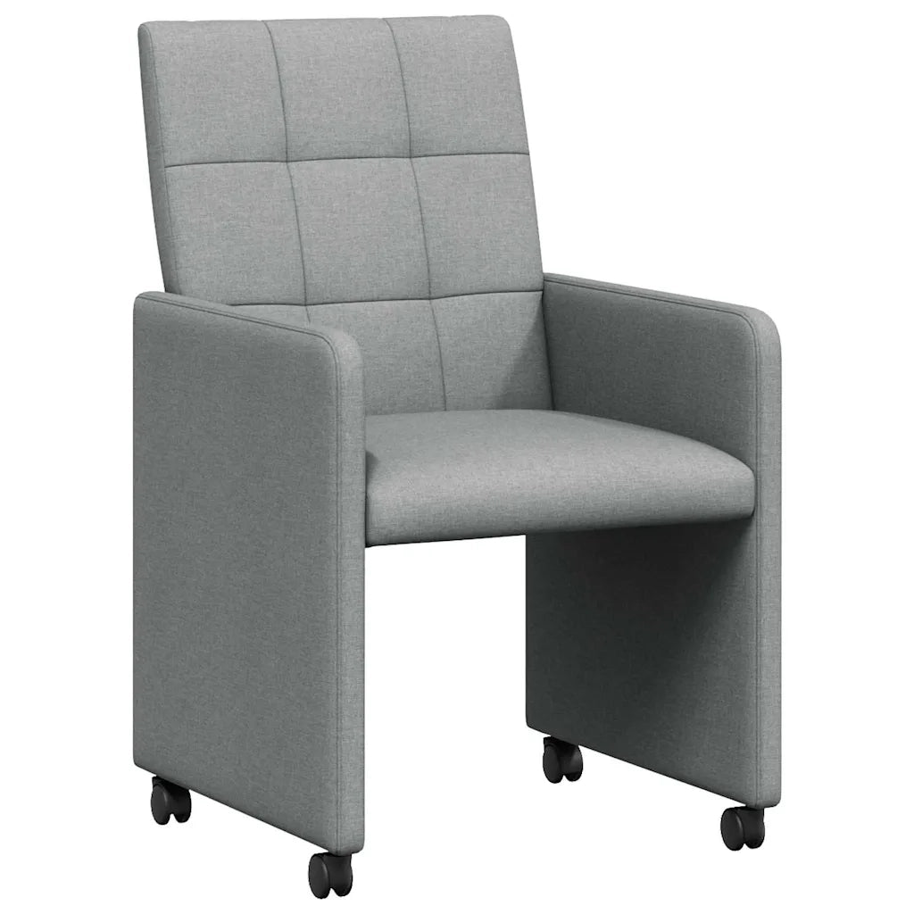 Sedie da Pranzo con Ruote 2 pcs Grigio chiaro 58 x 65 x 94 cm
