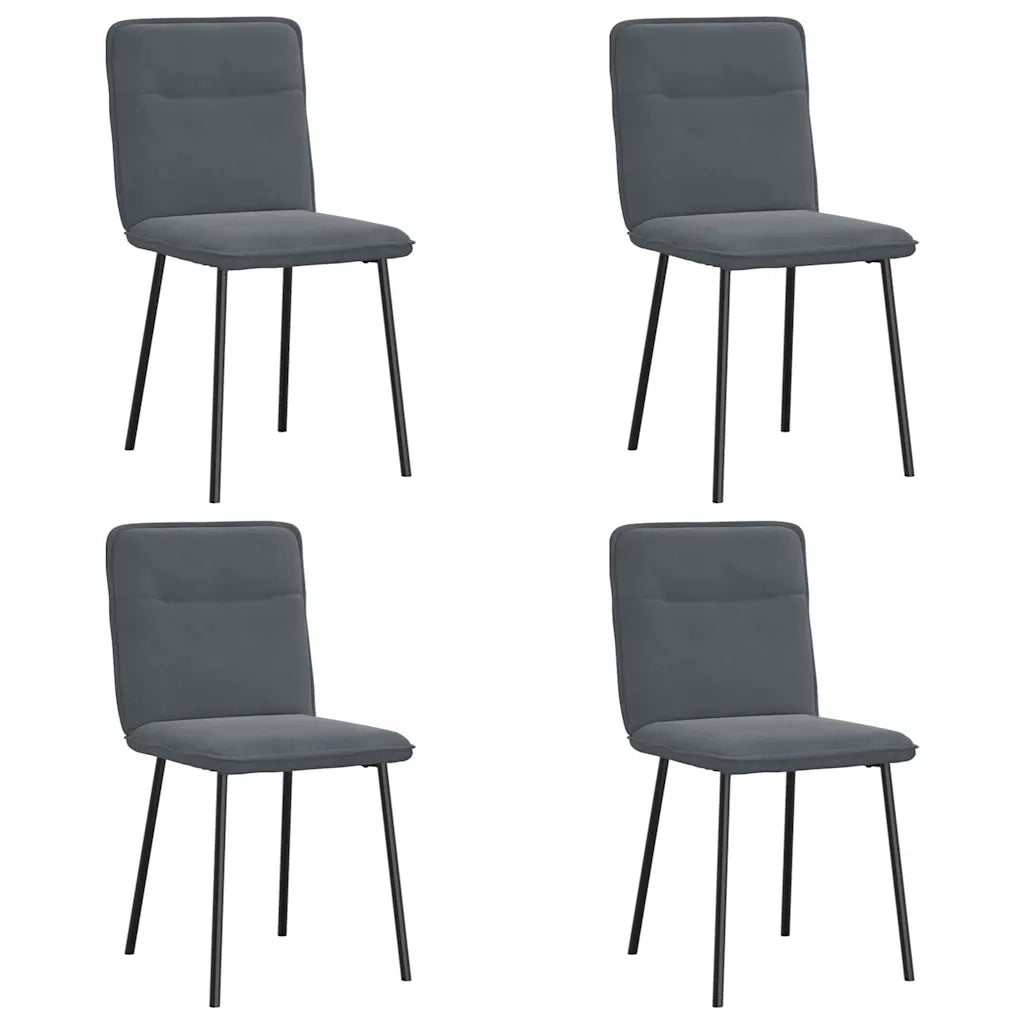 Sedie da Pranzo 4 pz Grigio Scuro in Velluto 3315310