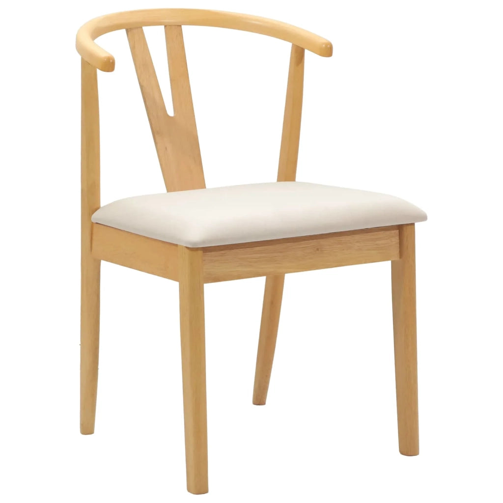 Sedia da pranzo 2 pcs Naturale e chiaro Legno di gomma solido 42020404