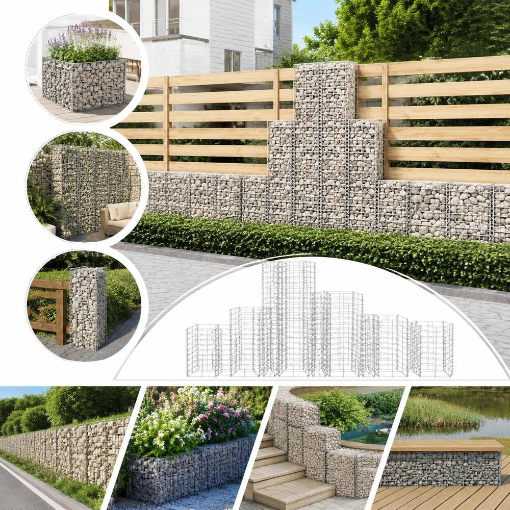 Gabion Set, 6-piece. Galvanized Wire