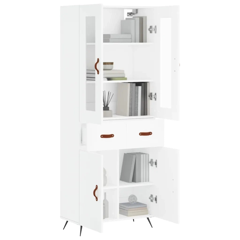 Credenza | Madia | Buffet da pranzo | Armadio da pranzo Bianca 69,5x34x180 cm in Legno Multistrato