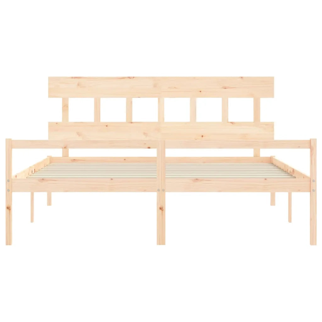 Letto per Anziani con Testiera-Struttura Letto per Anziani 200x200 cm in Legno Massello 955507
