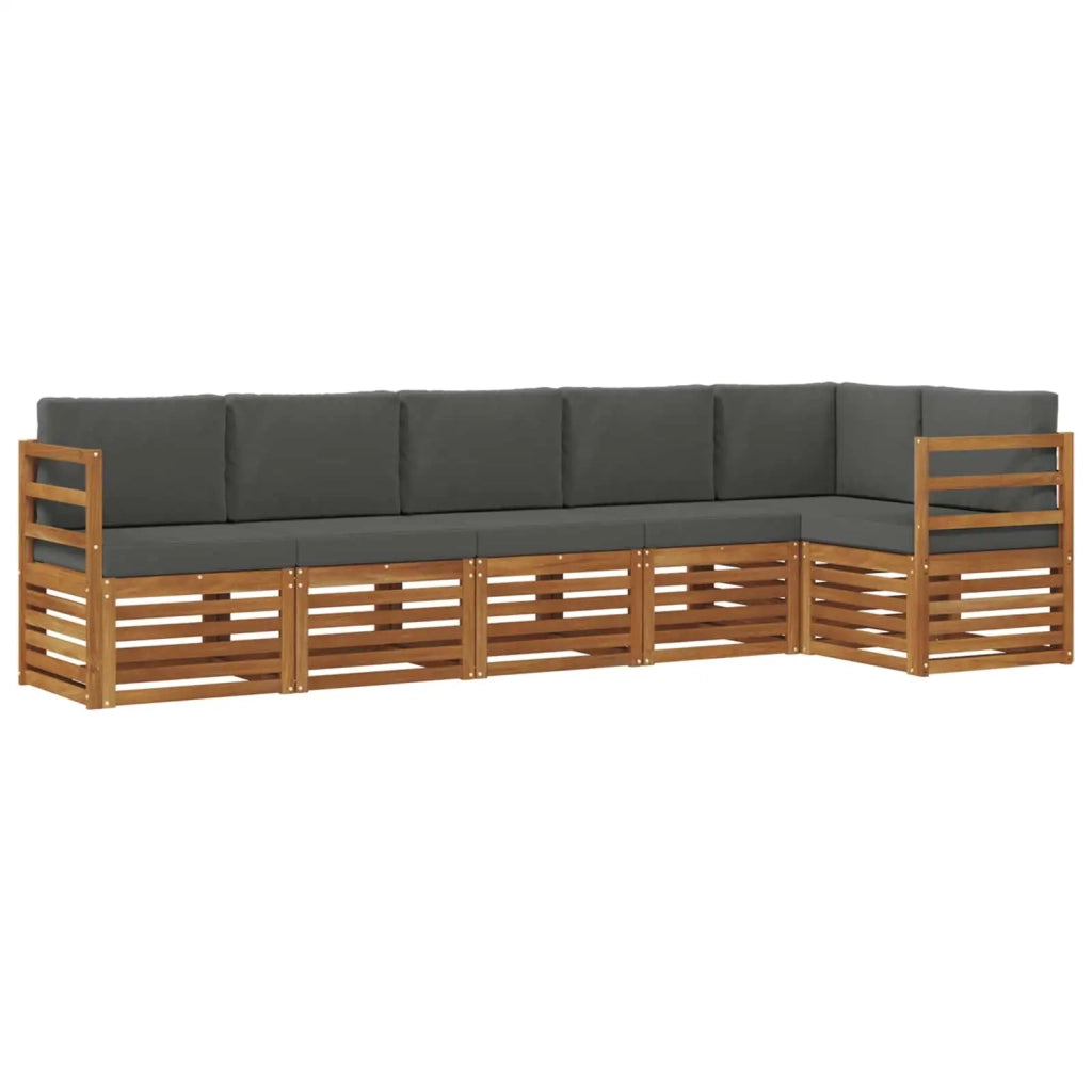 Set divano sezionale con cuscino 6 pcs Naturale e Antracite 3374872