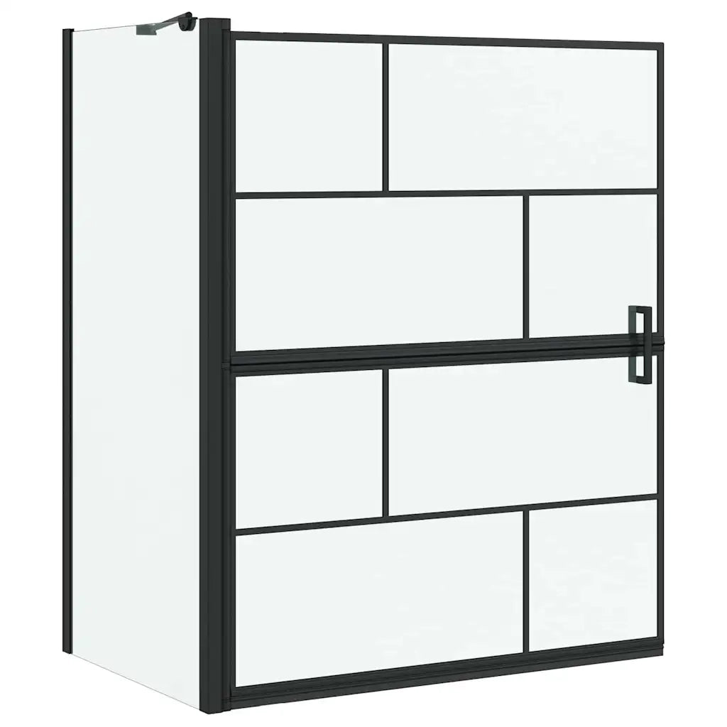 Schermo per Bagno e Doccia Nero e trasparente 100 x 68 x 128 cm CFW9309202