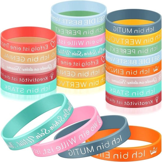 24 motivazionali bracciali con 203 cm di positivi messaggi - regalo per colleghi e adolescenti