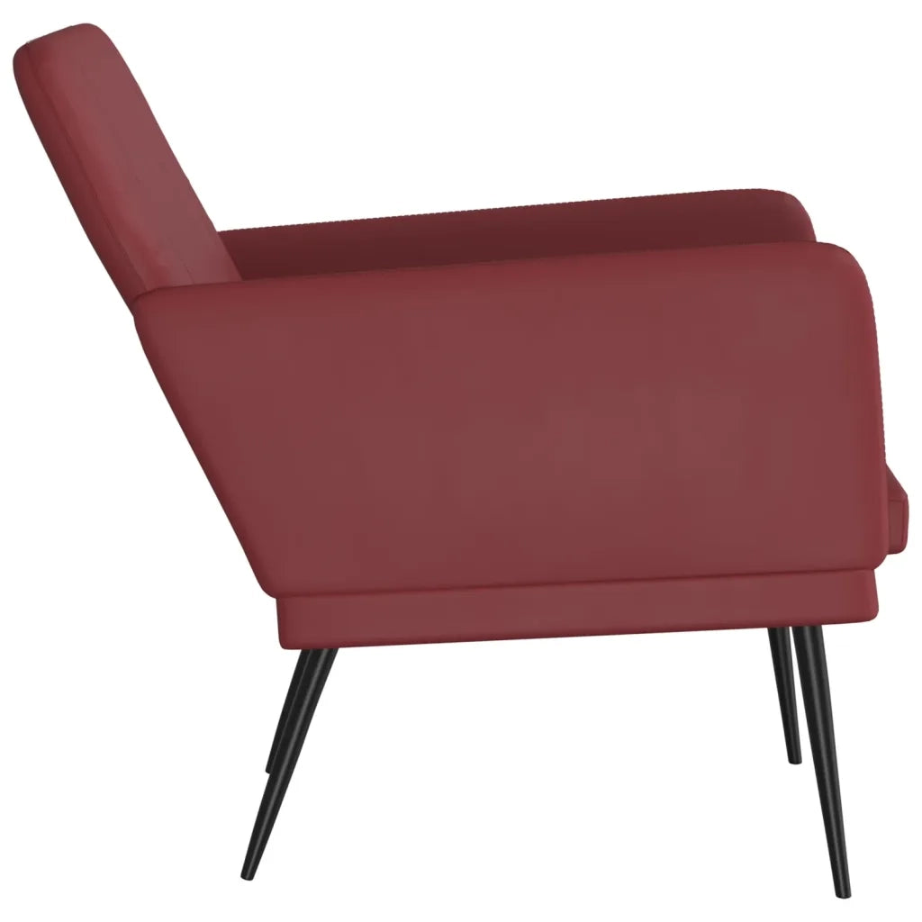Poltrona Rosso Vino 61x78x80 cm Similpelle cod mxl 5632