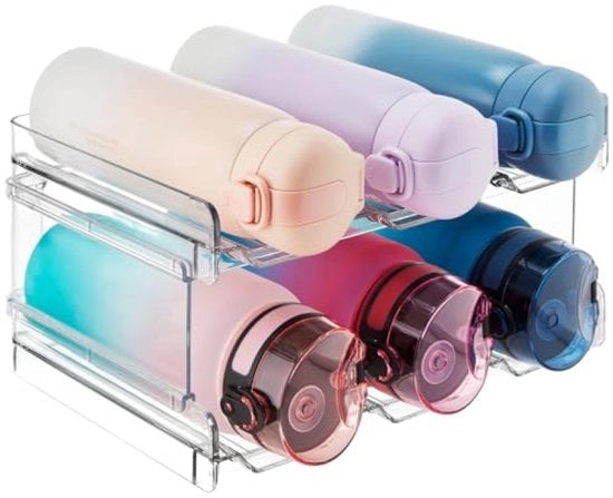 Flessi da vino in pile, Flessi da vino, Flessario da vino, Flessario per vino con congelatore - Contenitore per bottiglie di acqua in plastica per cucina, armadio, ufficio - Pacchetto da 2