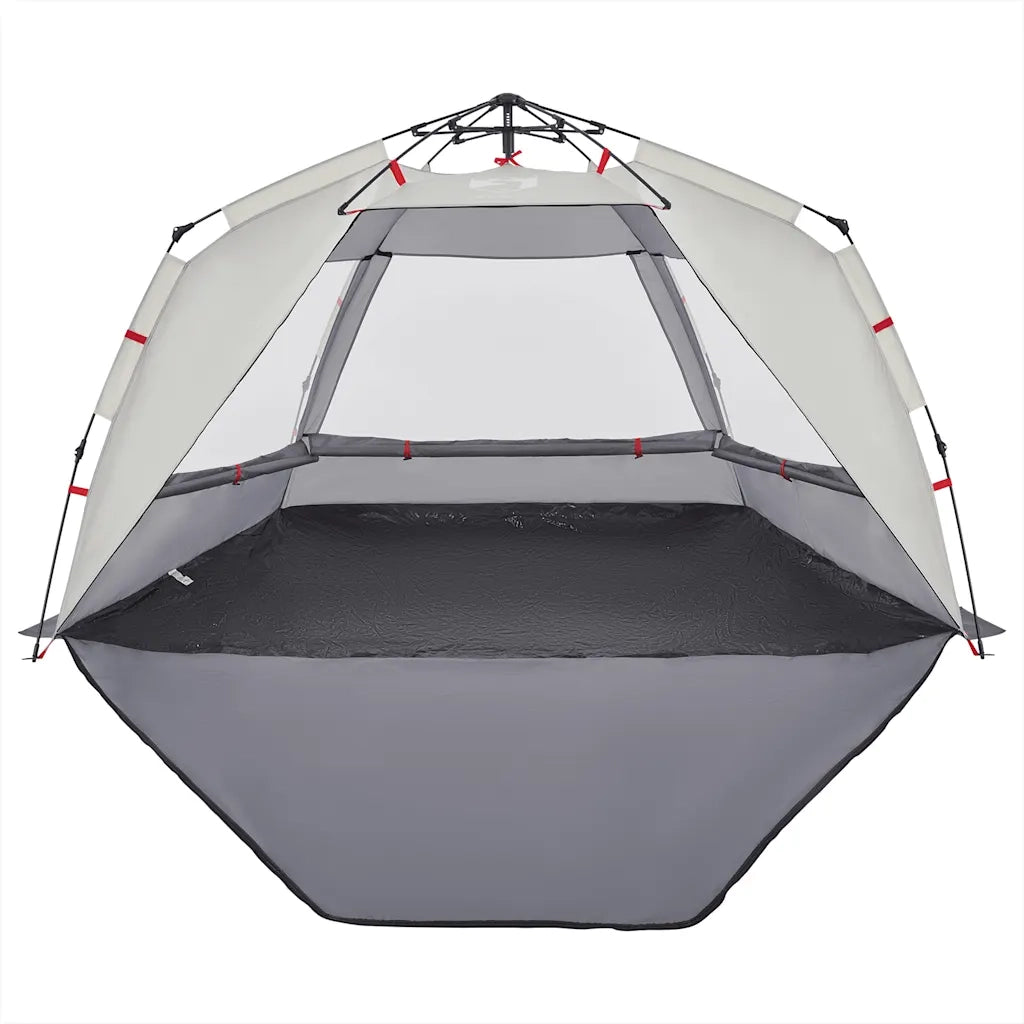 Tenda da Spiaggia 3 Persone Grigio Rilascio Rapido Impermeabile 4005313