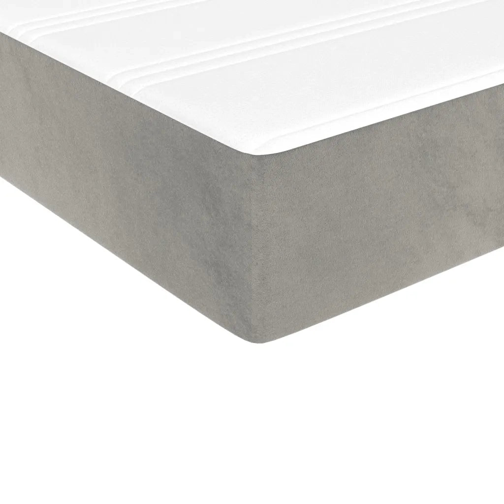 Materasso a Molle Insacchettate Rigidità Media Grigio Chiaro 90x200x20 cm in Velluto 347728