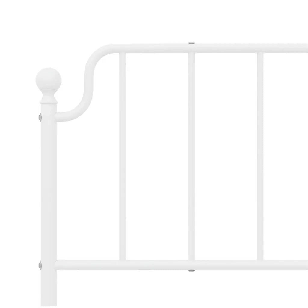 Giroletto con Testiera-Struttura Letto con testiera Metallo Bianco 193x203 cm 967856