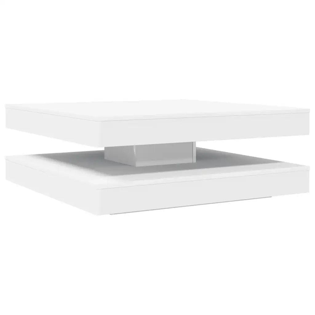 vidaXL Tavolino da Caffè Girevole a 360 Gradi Bianco 90x90x34,5 cm