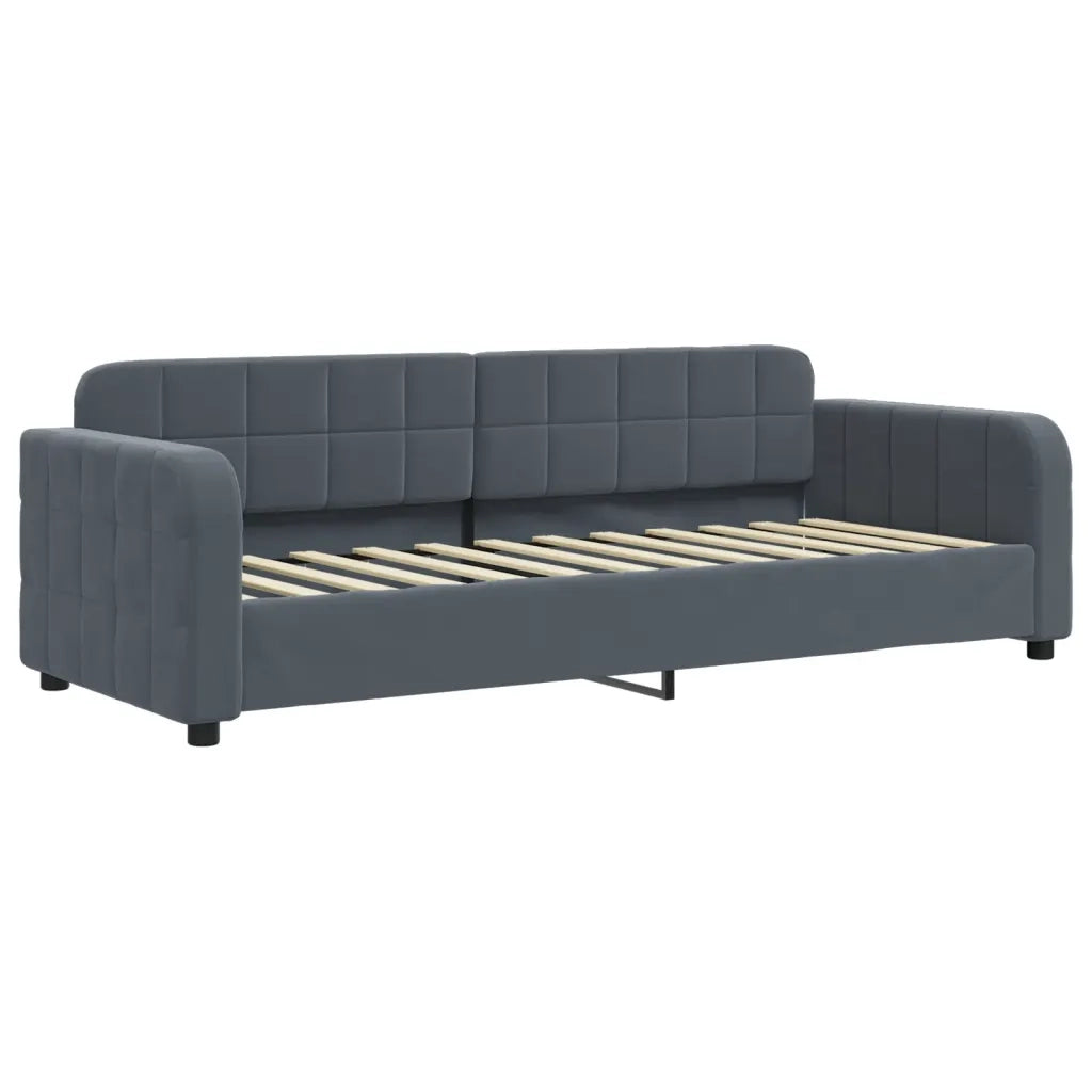 Divano Letto Estraibile Materassi Grigio Scuro 80x200cm Velluto 3196947