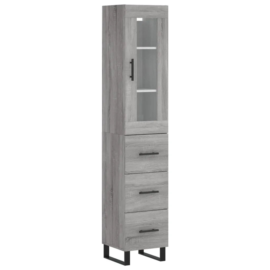Credenza Grigio Sonoma 34,5x34x180 cm in Legno Multistratocod mxl 78149