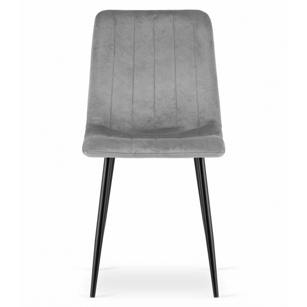 Set di 3 sedie Lava in velluto grigio chiaro