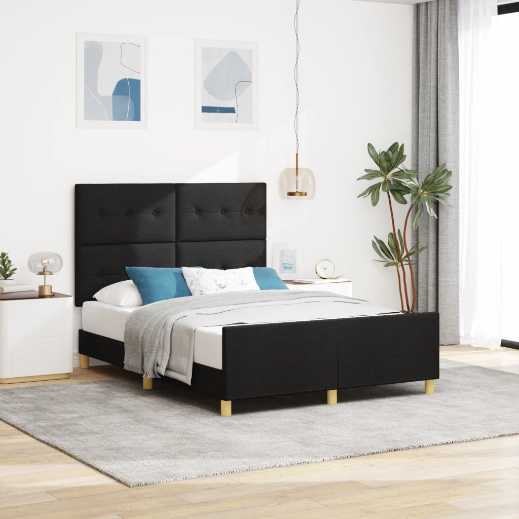 Struttura Letto Nera 160x200 cm Tessuto