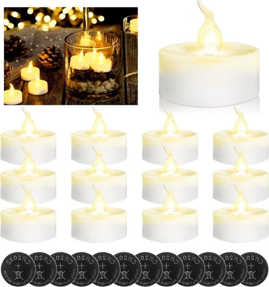12 Pezzi di Luminarie a Fiamma Fissa con Timer - Candele LED a Luce Calda - Luminarie Realistiche per Casa Matrimonio Natale Festa - Decorazione di Festa