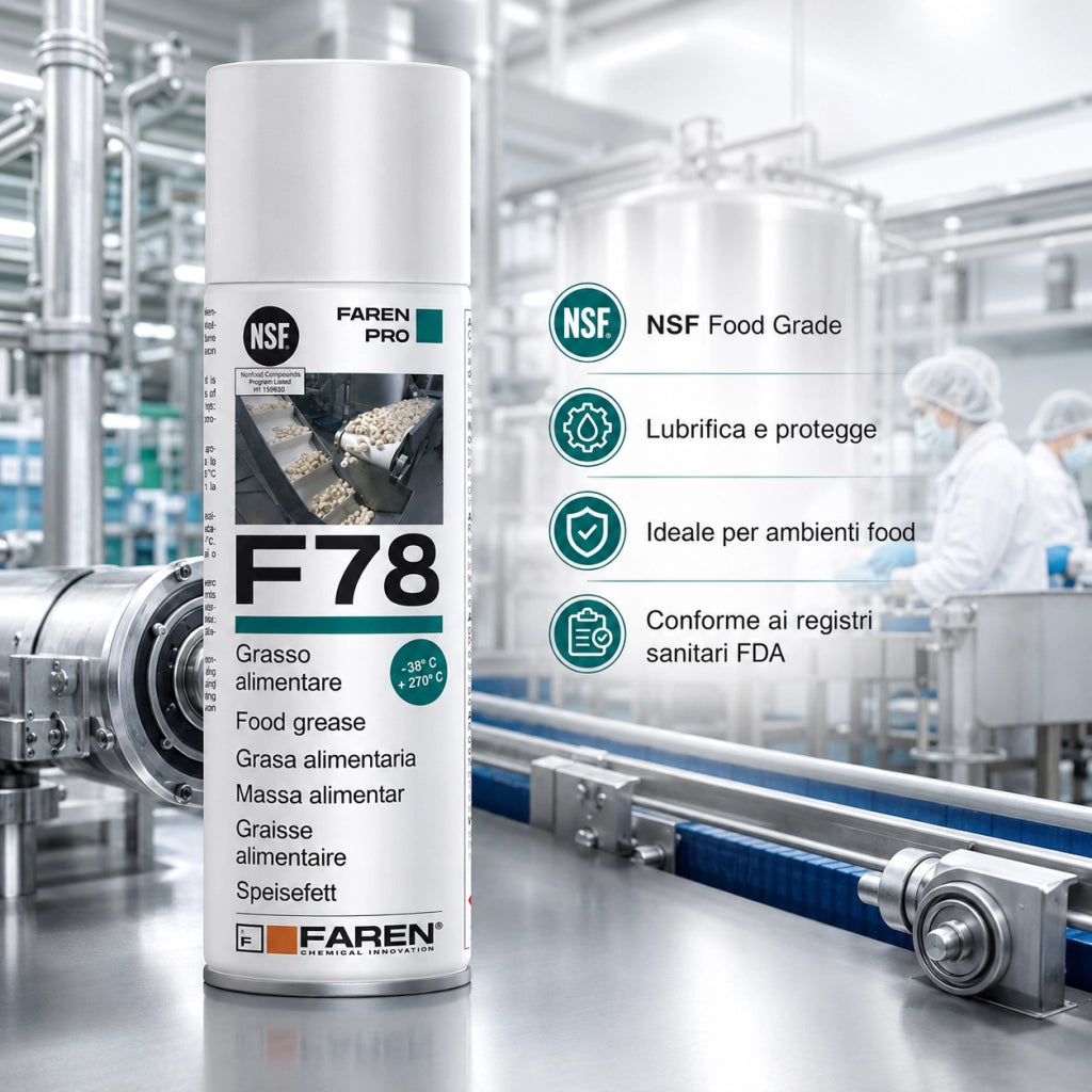 Faren f78 grasso spray alimentare fda atossico antiossidante 400 ml 6 pezzi
