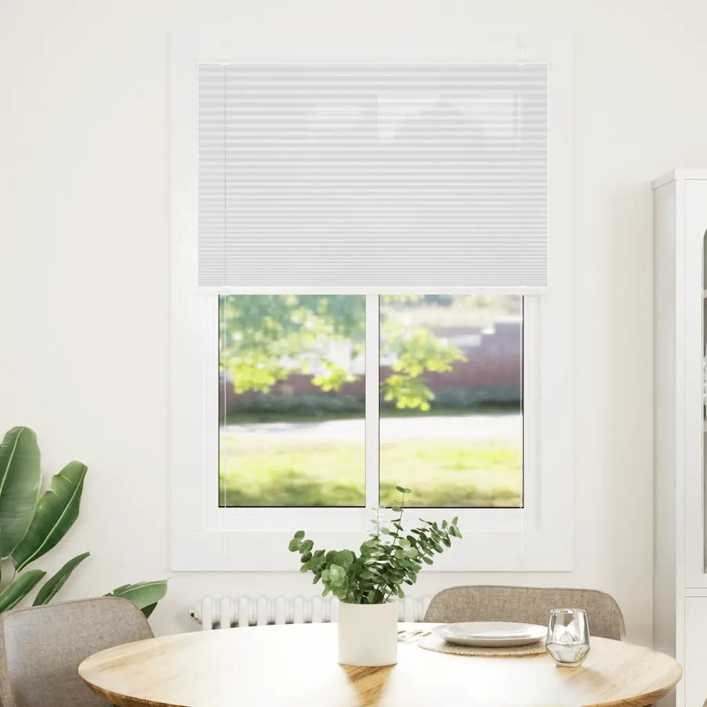 vidaXL Tenda Plissettata Bianca 95x150 cm Larghezza Tessuto 94,4 cm