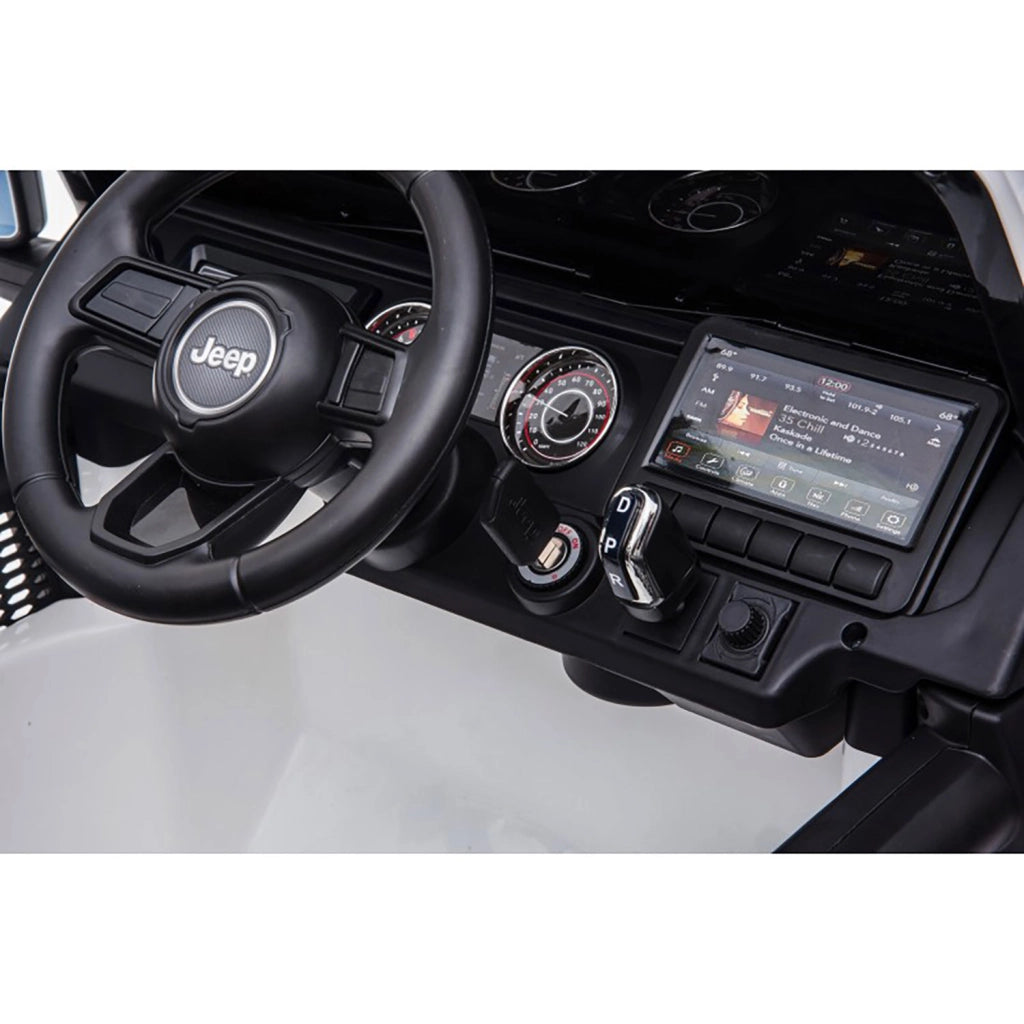Macchina Elettrica per Bambini Fuoristrada Jeep Wrangler Rubicon 12V con Telecomando Bianco