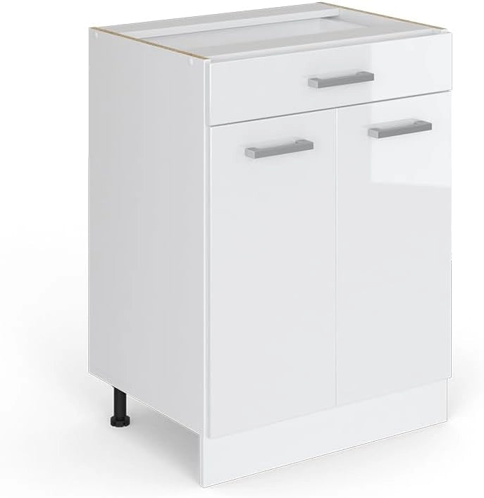 Frontale cucina R-Line, Bianco lucido, 59.2 x 70.8 cm frontale del mobile per mobile base con cassetti