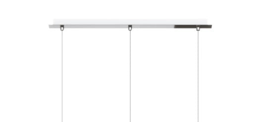SOSPENSIONE CROMO 3 LUCI RETTANGOLARE VETRI PICCOLI RUBINO 1191CR-S3 RP-RU