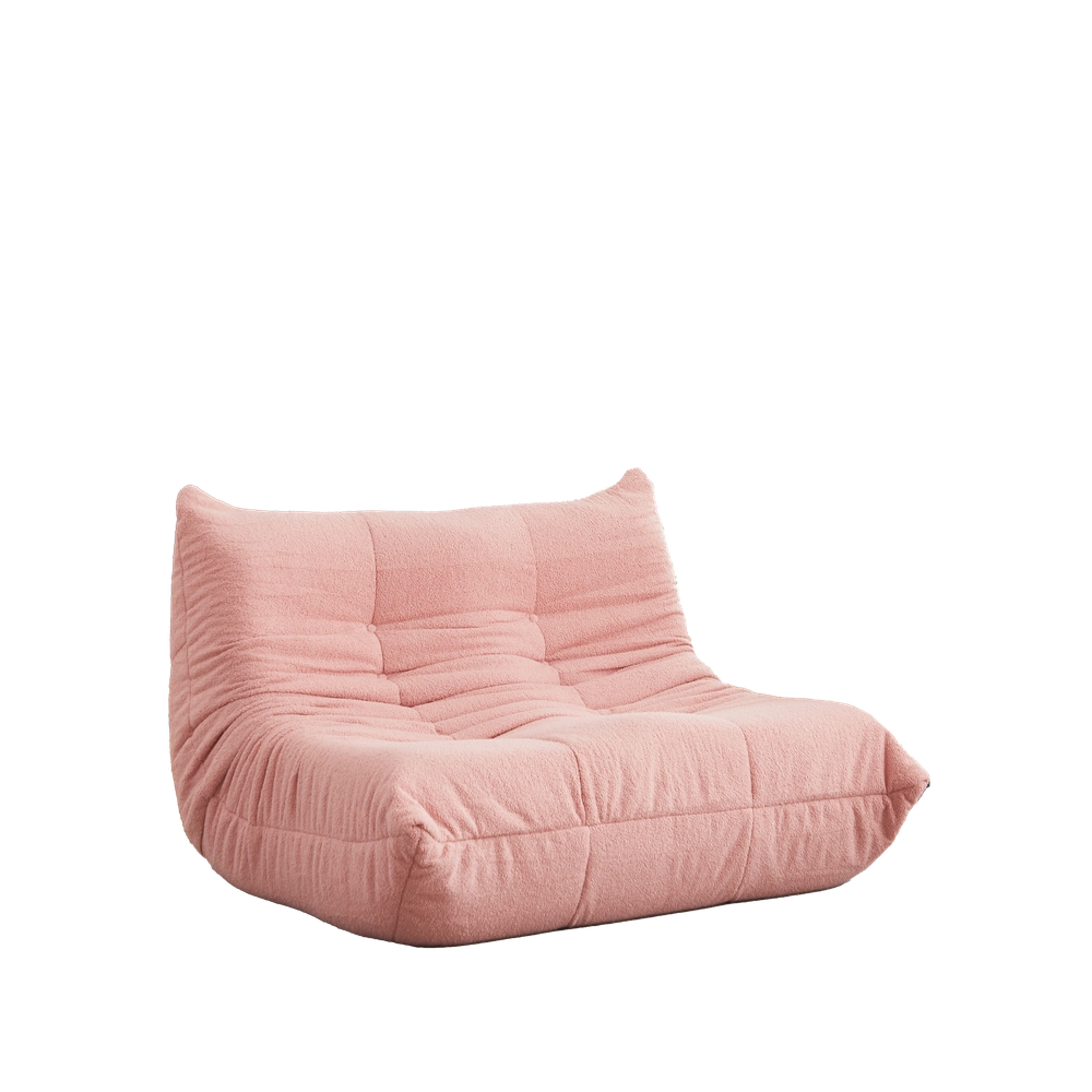 Divano Sedia Lounge Senza Braccioli ¨C Minimal ¨C Tessuto Imbottito Grigio Chiaro