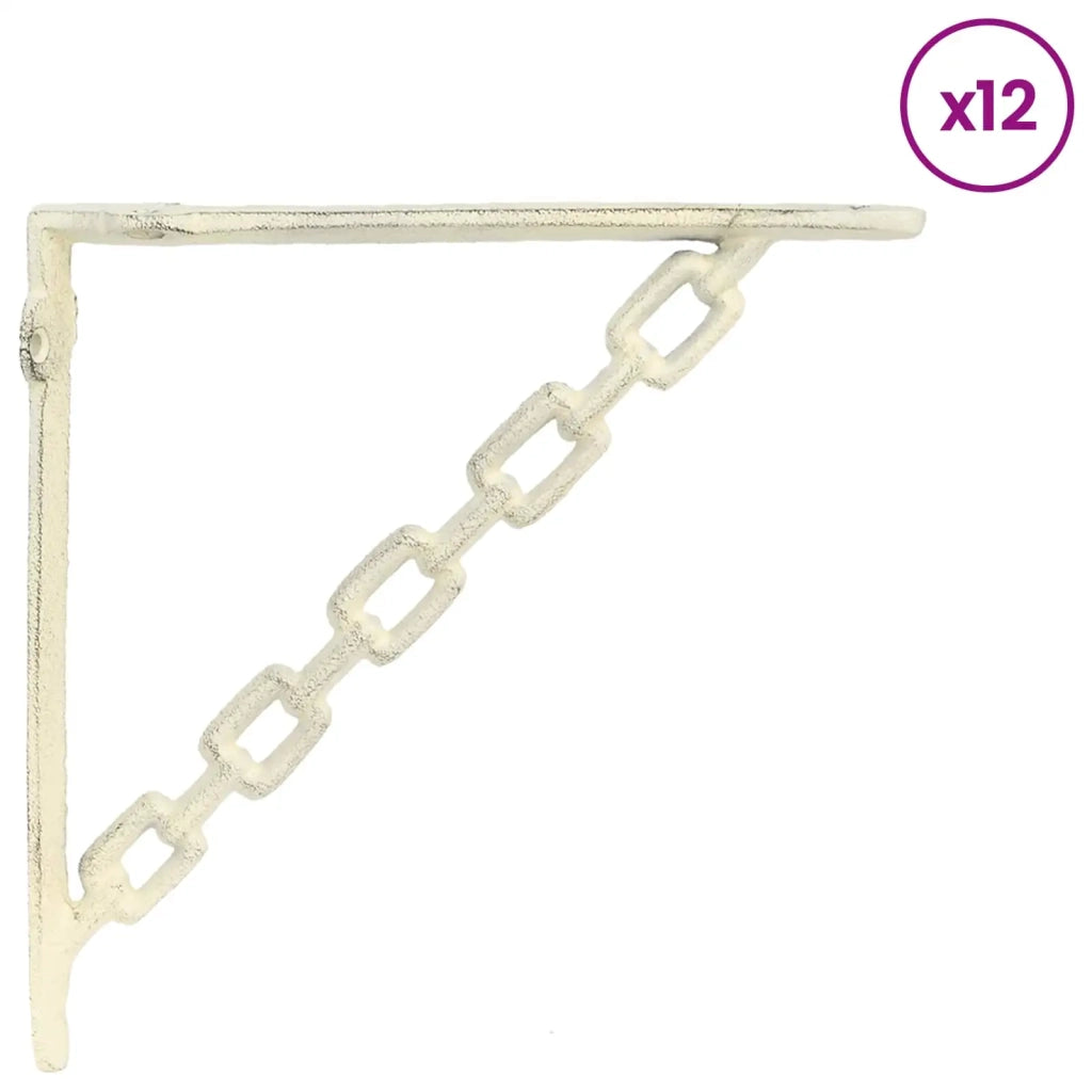 Supporti per mensole da parete 12 pz Bianco Antico 42038918