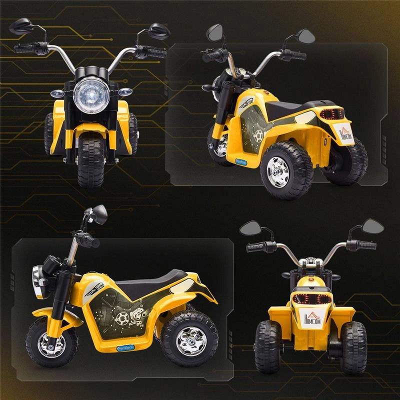 MOTO ELETTRICA A 3 RUOTE PER BAMBINI 18-36 MESI GIALLA