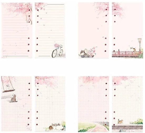 Papierminuta Rosa - 80 Fogli - Fogli Rivestiti - 6-Soldi - Format A6 - Adatto per Legature - Papier da Carta