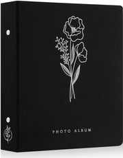 Album Fotografico per 400 Immagini - Album da Inserimento - Copertina in Lino - Inerte - Impronta Acqua - Stampato in Argento Luxe - Libro delle Immagini