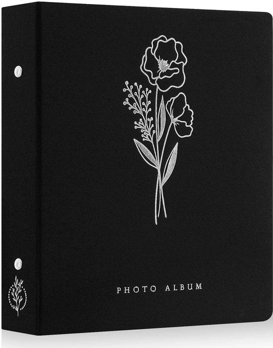 Album Fotografico per 400 Immagini - Album da Inserimento - Copertina in Lino - Inerte - Impronta Acqua - Stampato in Argento Luxe - Libro delle Immagini