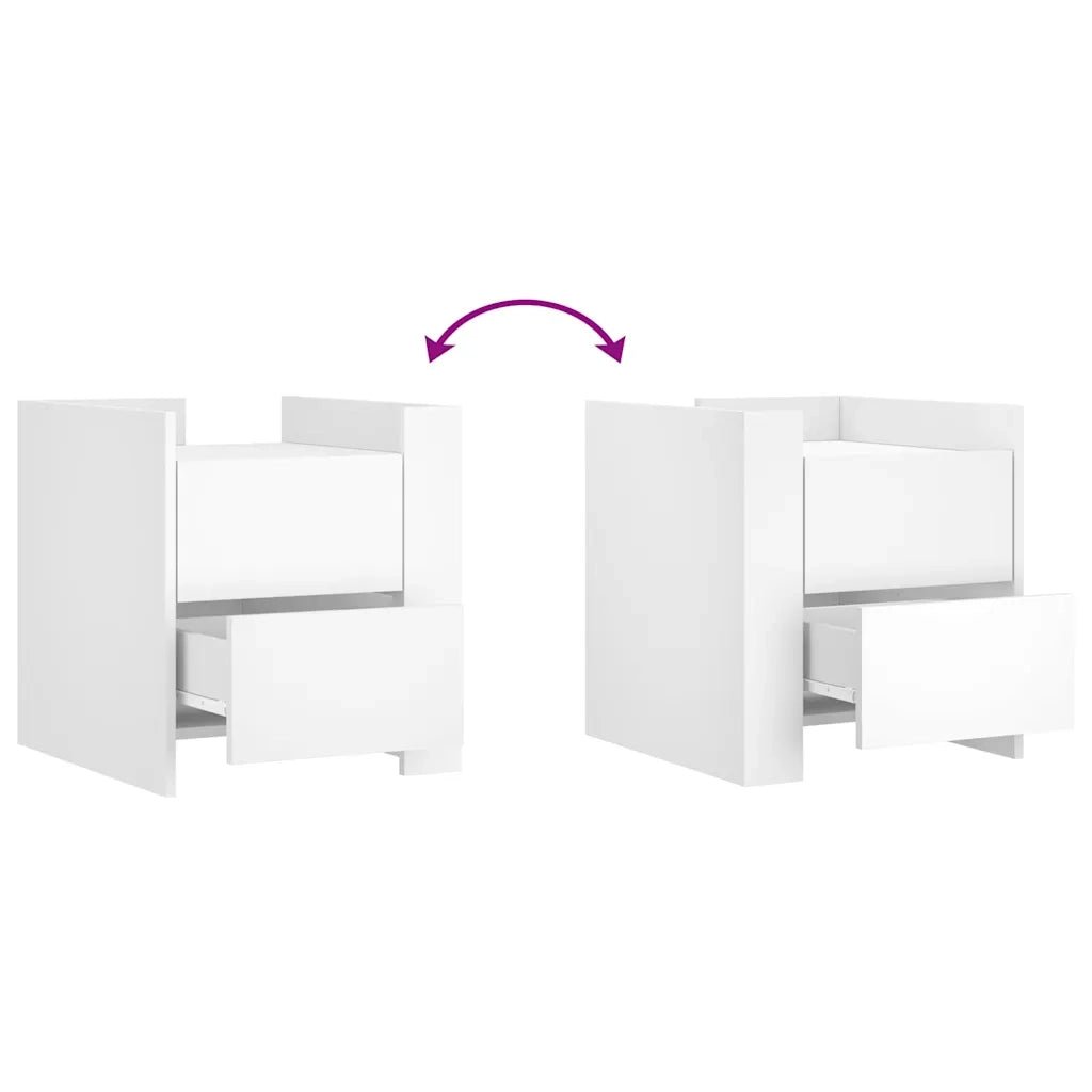Comodino Bianco 45x50x50 cm in Truciolato 848283