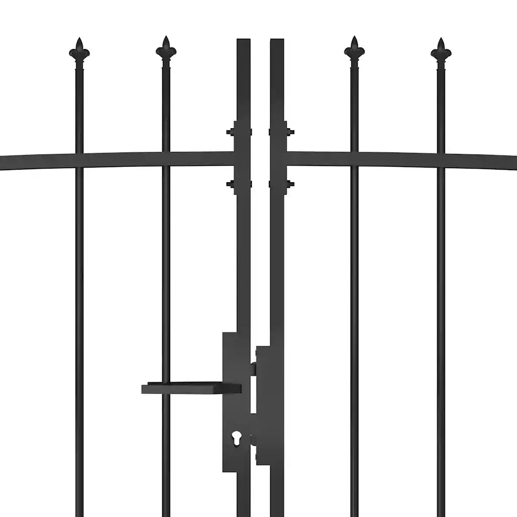 Cancello da Giardino con Punta a Lancia 5x2,25 m Nero 146325