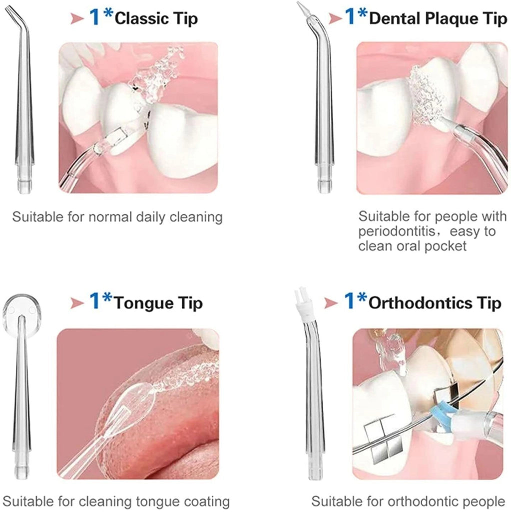 Idropulsore dentale professionale portatile pulizia denti orale + 4 ugelli 6886