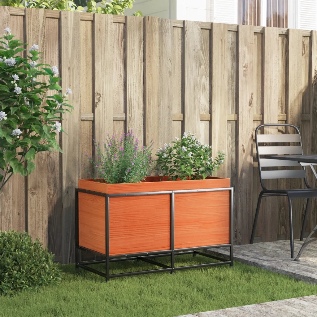 Fioriera Giardino Marrone Cera 80x40x50 cm Legno Massello Pino 847030