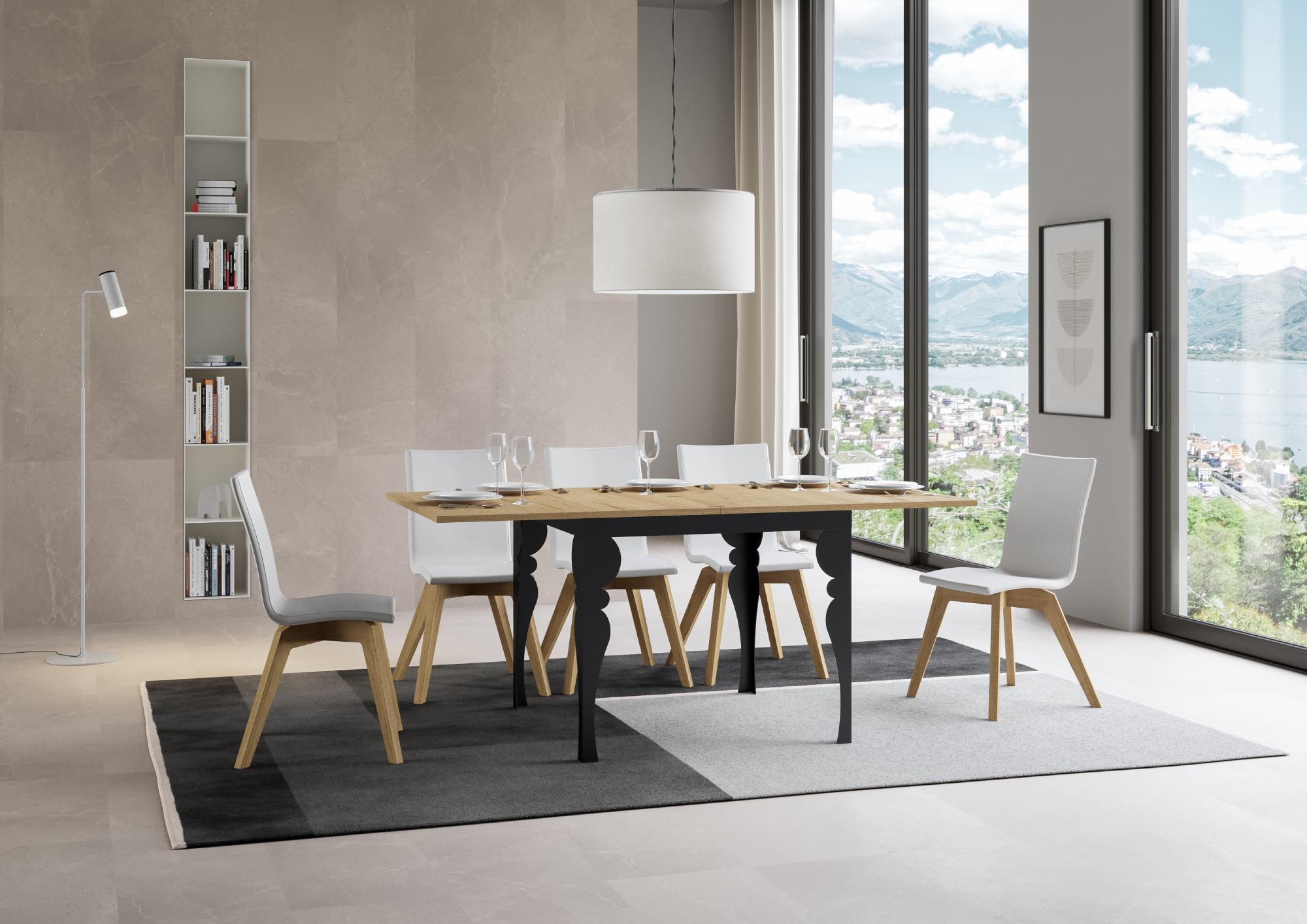 Tavolo Allungabile 90-180x90x78/80 cm Paxon Libra Quercia Naturale