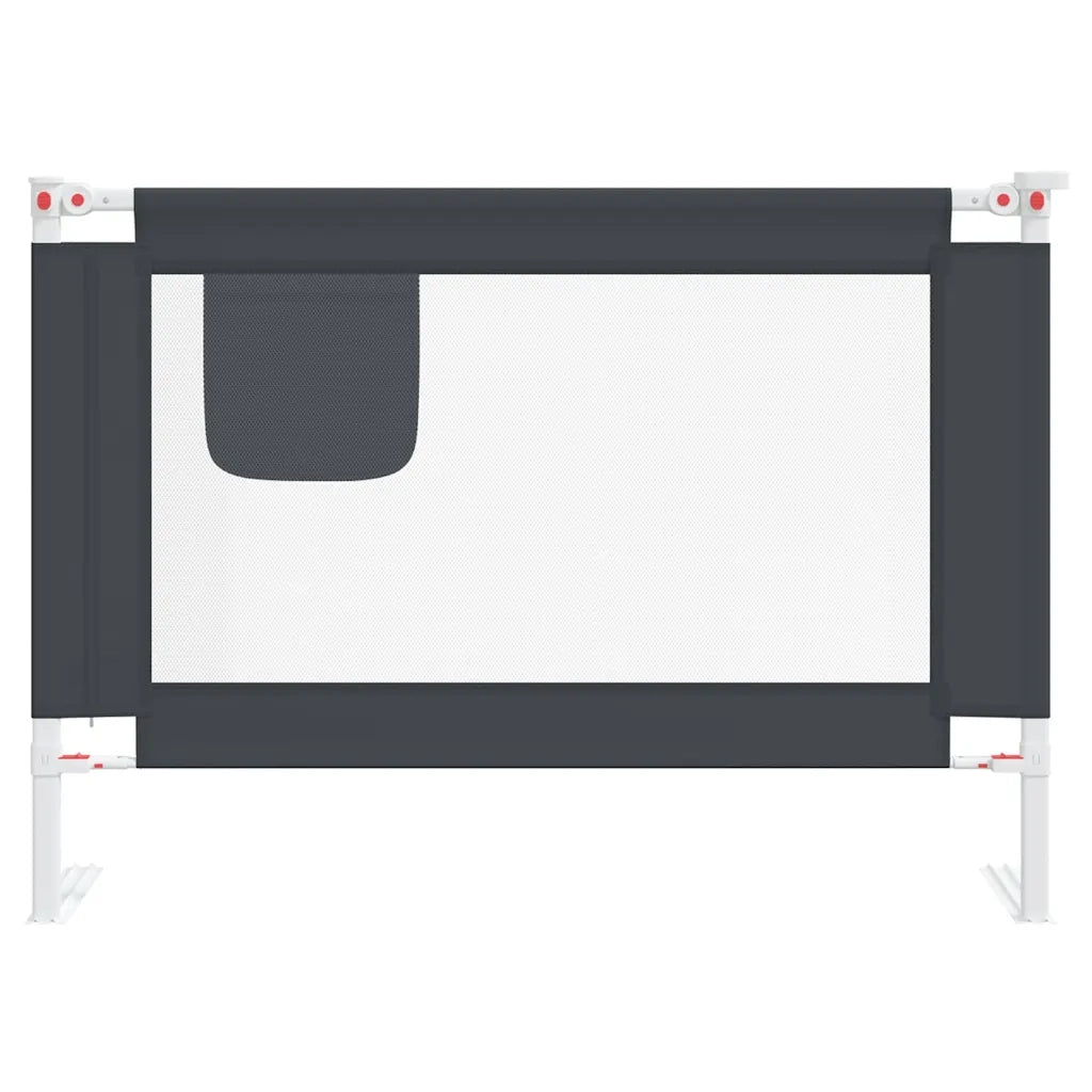 Sponda Letto Sicurezza Bambini Grigio Scuro 90x25 cm Tessuto 10225