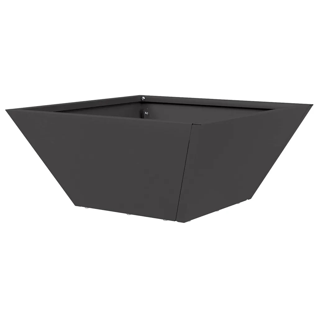Vaso da giardino Nero 35 x 35 x 15 cm Acciaio laminato a freddo 873796