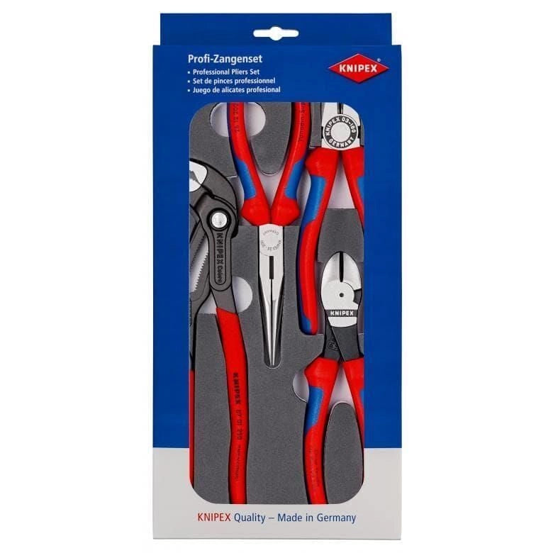 KNIPEX 00 20 01 V15 Assortimento di Pinze 4 Pezzi in Inserto in Schiuma Bicolore a Celle Chiuse Dimensioni 33,5x3,3x16,5 cm colore Nero