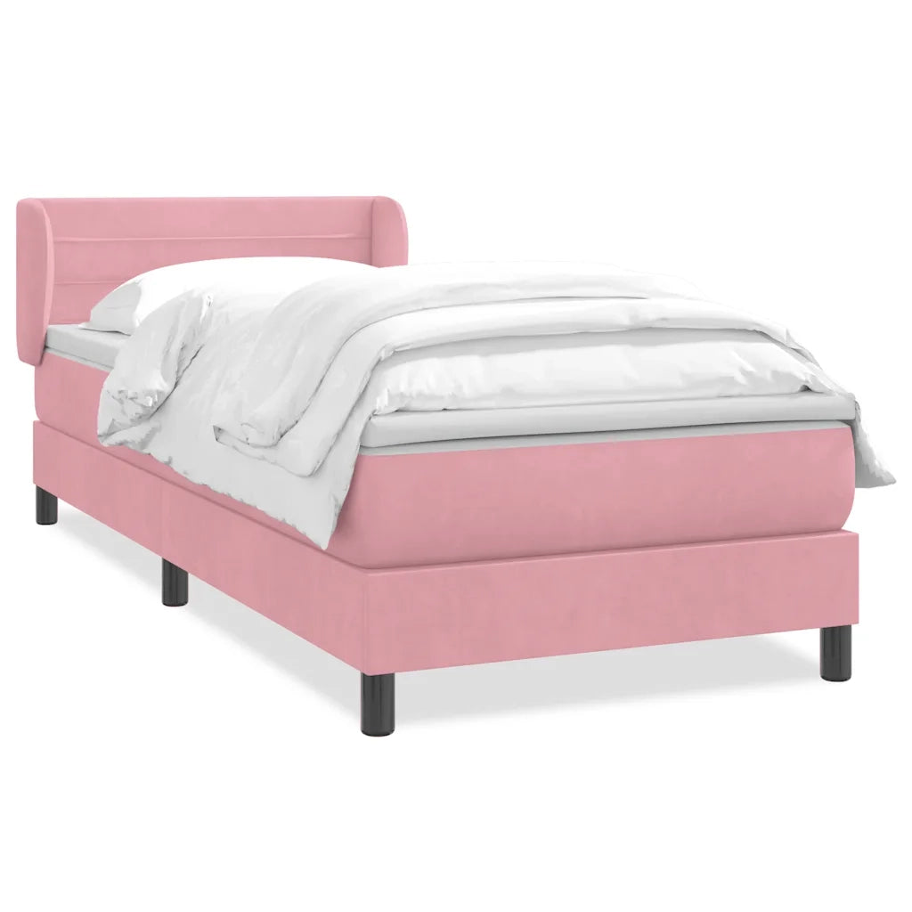 Giroletto a Molle con Materasso Rosa 90x220 cm Velluto 3317642