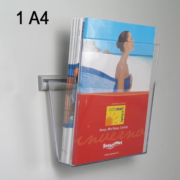 Portadepliant in plexi con barra 1 vaschetta A4