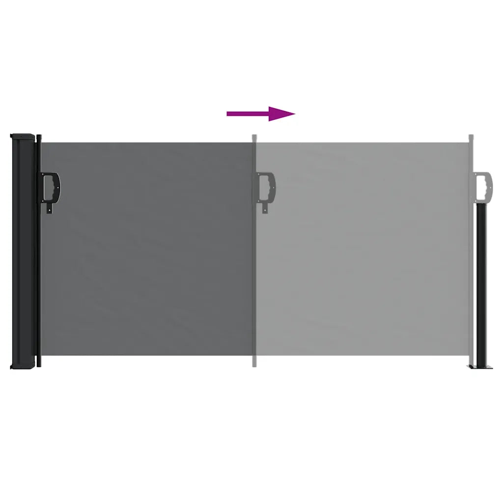 vidaXL Tenda da Sole Laterale Retrattile Nera 100x500 cm