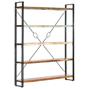 Libreria a 5 Ripiani 140x30x180 cm in Massello di Recupero cod mxl 33757